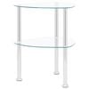 vidaXL Table d'appoint 2 niveaux Transparent 38x38x50 cm Verre trempé