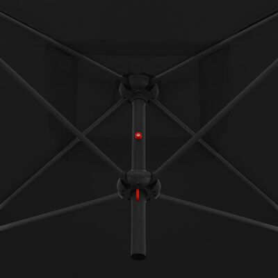vidaXL Parasol double avec mât en acier 250 x 250 cm Noir