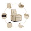 vidaXL Fauteuil inclinable Cr&egrave;me Tissu