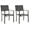 vidaXL Chaises de jardin lot de 2 Textil&egrave;ne et acier Noir anthracite