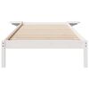 vidaXL Cadre de lit avec tables de chevet Blanc 80 x 220 cm Pin massif