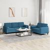 vidaXL Ensemble de canap&eacute;s 2 pcs avec coussins bleu velours