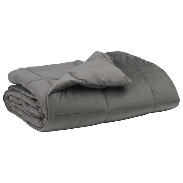 vidaXL Duvet d'&eacute;t&eacute; simple Matelass&eacute; Gris clair 155 x 220 cm Microfibre