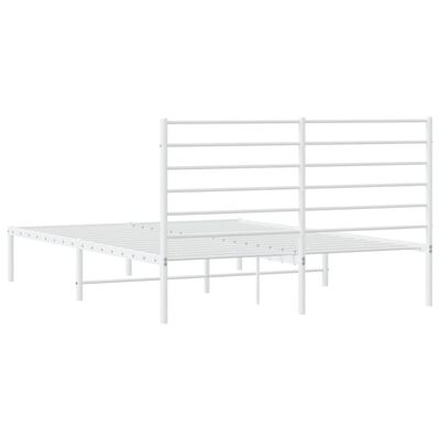 vidaXL Cadre de lit métal sans matelas et tête de lit blanc 135x190 cm