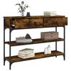 vidaXL Table console ch&ecirc;ne fum&eacute; 100x25x75 cm bois d'ing&eacute;nierie