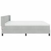 vidaXL Lit &agrave; ressorts avec matelas Gris clair 200 x 200 cm Velours