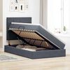 vidaXL Lit avec rangement et matelas Gris fonc&eacute; 120 x 200 cm Velours
