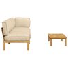 vidaXL Ensemble de Canap&eacute;s Uni 3 pcs Beige Bois d'Acacia Massif