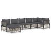 vidaXL Salon de jardin 7 pcs avec coussins anthracite r&eacute;sine tress&eacute;e