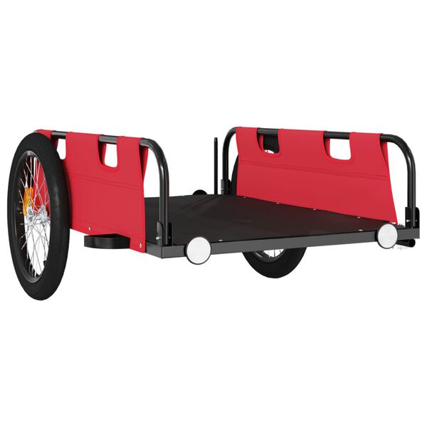 vidaXL Remorque de v&eacute;lo rouge tissu oxford et fer