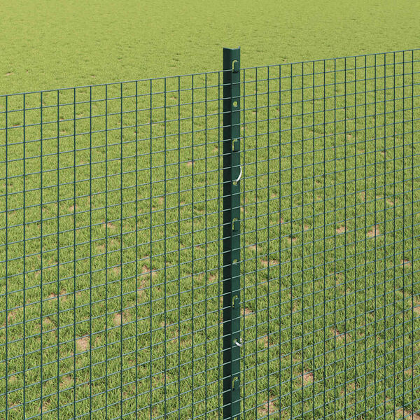 vidaXL Cl&ocirc;ture avec poteau Vert 1,5 x 50 m Acier et PVC