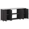 vidaXL Ensemble de rangement cuisine 3 pcs Noir Acier lamin&eacute; &agrave; froid