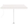 vidaXL Auvent manuel r&eacute;tractable avec LED 300x250 cm Cr&egrave;me