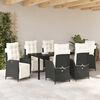 vidaXL Ensemble de salle &agrave; manger pour jardin 7 pcs Noir polyrotin