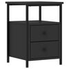 vidaXL Tables de chevet 2 pcs noir 34x35,5x50 cm bois d'ing&eacute;nierie