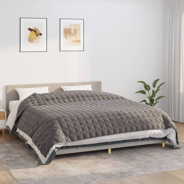 vidaXL Couverture lest&eacute;e Gris 220x260 cm 15 kg Tissu