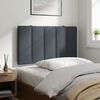 vidaXL Coussin de t&ecirc;te de lit Hanko gris fonc&eacute; 90 cm velours