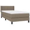 vidaXL Sommier &agrave; lattes de lit avec matelas Taupe 90x190 cm Tissu