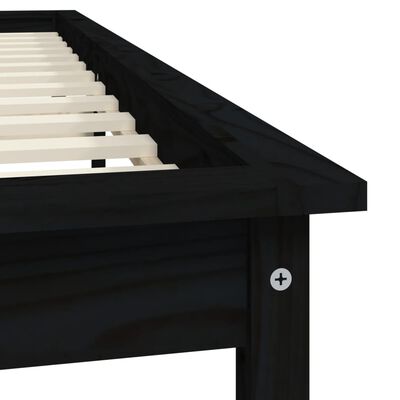 vidaXL Cadre de lit sans matelas noir bois massif