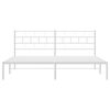vidaXL Cadre de lit m&eacute;tal sans matelas et t&ecirc;te de lit blanc 200x200 cm