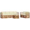 vidaXL Ensembles de canap&eacute;s avec coussin 7 pcs Naturel et Cr&egrave;me