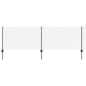 vidaXL Cl&ocirc;ture grillag&eacute;e avec poteau 10 x 0,8 m Acier recouvert de PVC