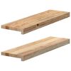vidaXL Appuis de fenêtre 2 pcs non traité 70x20x2 cm bois chêne massif
