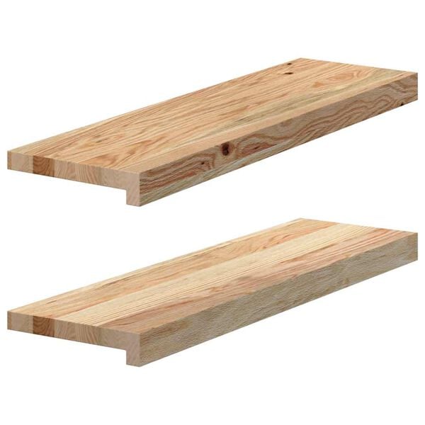 vidaXL Appuis de fenêtre 2 pcs non traité 70x20x2 cm bois chêne massif