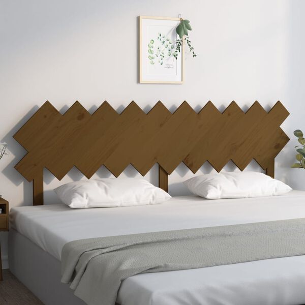 vidaXL T&ecirc;te de lit Marron miel 196x3x80,5 cm Bois massif de pin