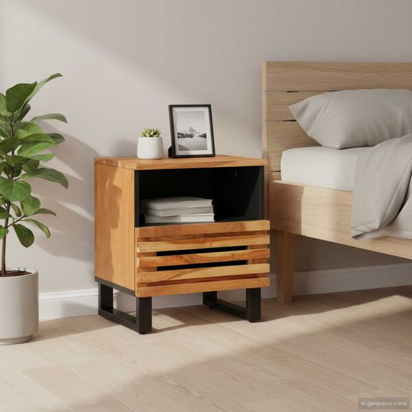vidaXL Table de chevet 40x34x46 cm bois d'acacia massif