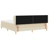 vidaXL Lit &agrave; ressorts avec matelas Cr&egrave;me 180 x 200 cm tissu
