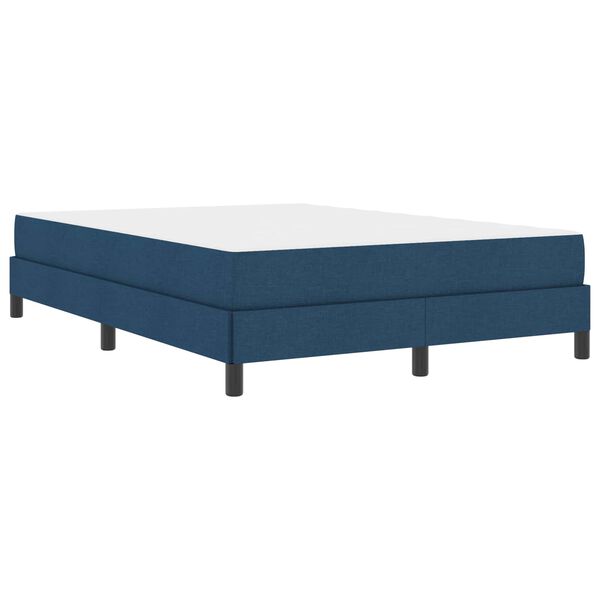vidaXL Lit &agrave; ressorts avec matelas Bleu 140 x 200 cm tissu