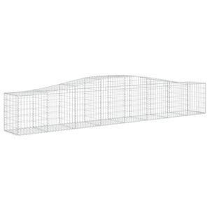 vidaXL Panier de gabions arqu&eacute; 400x50x60/80 cm Fer galvanis&eacute;