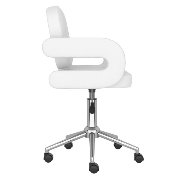 vidaXL Chaise pivotante de salle &agrave; manger Blanc Similicuir