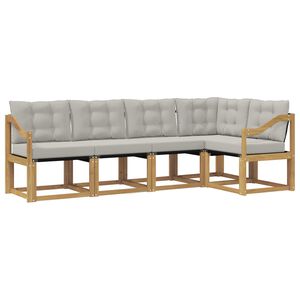 vidaXL Ensemble de canap&eacute;s d'ext&eacute;rieur 5 pc Blanc et gris clair
