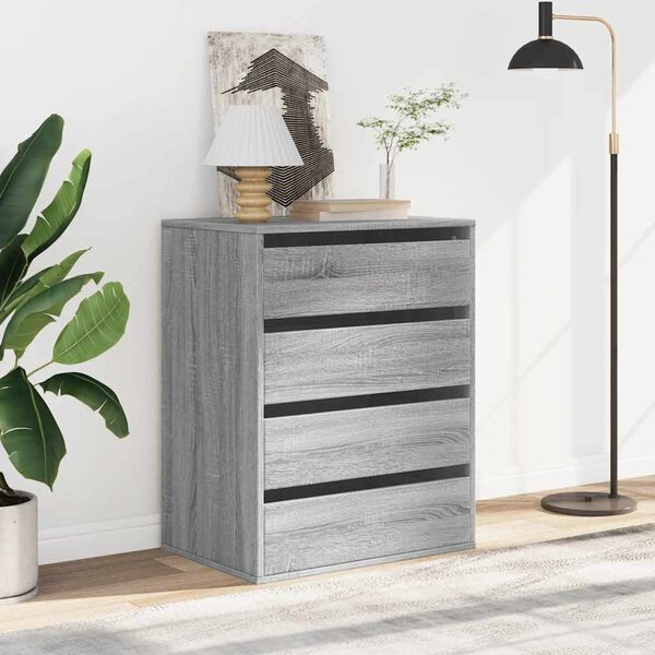 vidaXL Commode d'angle sonoma gris 60x41x76 cm bois d'ing&eacute;nierie