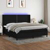 vidaXL Sommier &agrave; lattes de lit matelas LED Noir 200x200 cm Tissu