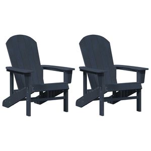 vidaXL Mobilier de jardin lounge 2 pcs Bleu marine 74 x 82 x 90 cm