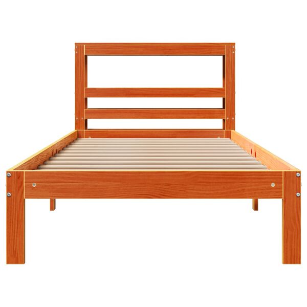 vidaXL Cadre de lit sans matelas cire marron 90x200 cm bois pin massif