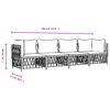 vidaXL Salon de jardin 4 pcs avec coussins blanc acier