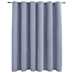 vidaXL Rideau occultant avec anneaux en m&eacute;tal Gris 290x245 cm