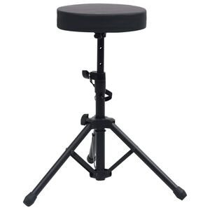 vidaXL Tabouret &agrave; tambour r&eacute;glable Noir Rond