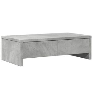 vidaXL Support de moniteur avec tiroirs gris b&eacute;ton bois d'ing&eacute;nierie