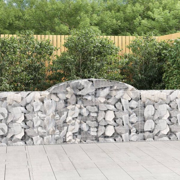 vidaXL Paniers &agrave; gabions arqu&eacute;s 30 pcs 300x30x80/100 cm fer galvanis&eacute;