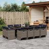 vidaXL Ensemble &agrave; manger de jardin avec coussins 13 pcs r&eacute;sine tress&eacute;e