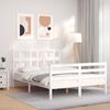 vidaXL Cadre de lit sans matelas blanc 140x200 cm bois massif