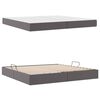 vidaXL Lit avec rangement et matelas avec matelas 2 pcs Gris Cuir