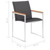 vidaXL Chaises de jardin lot de 2 Textil&egrave;ne et acier inoxydable Gris