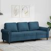vidaXL Canap&eacute; &agrave; 3 places Bleu 180 cm Velours
