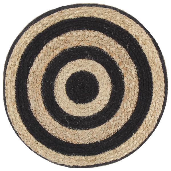vidaXL Pouf fait &agrave; la main Noir 40 x 45 cm Jute